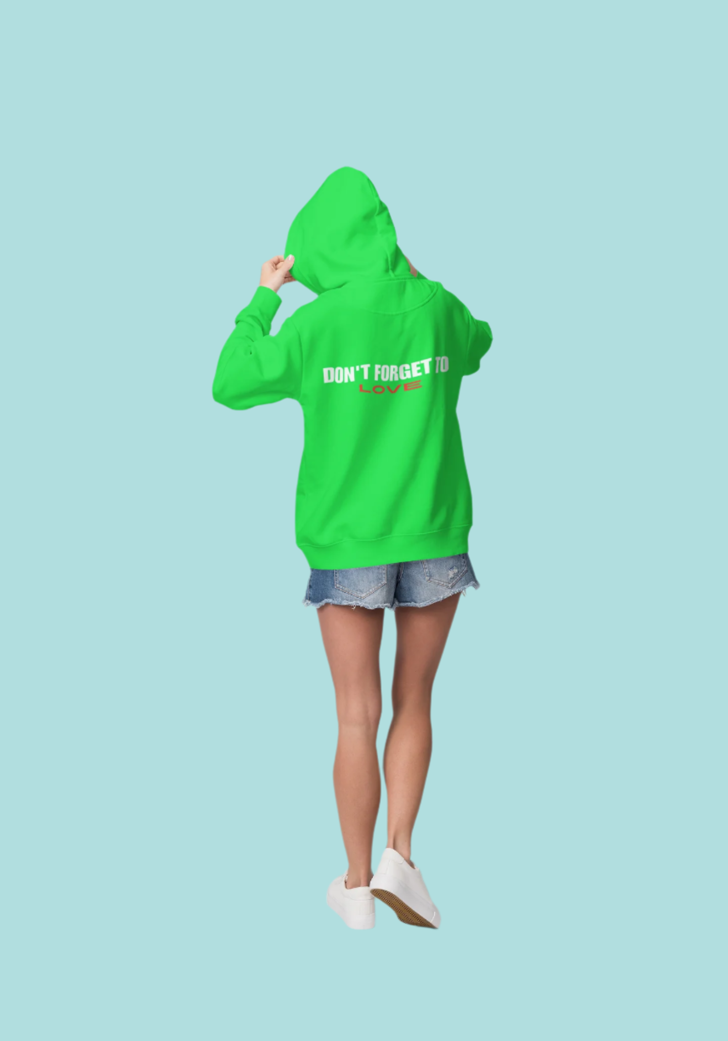 Green Love Hoodie - Love-Inspired Clothing with Positive Message